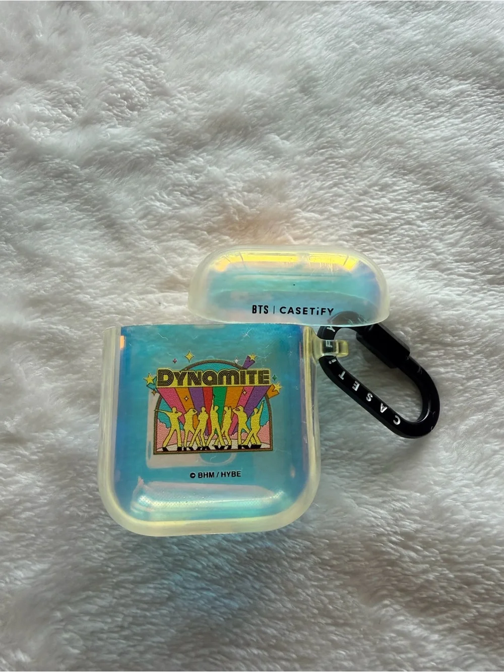 Casetify BTS Iridescent Dynamite AirPods Case - Blue & Yellow Accents